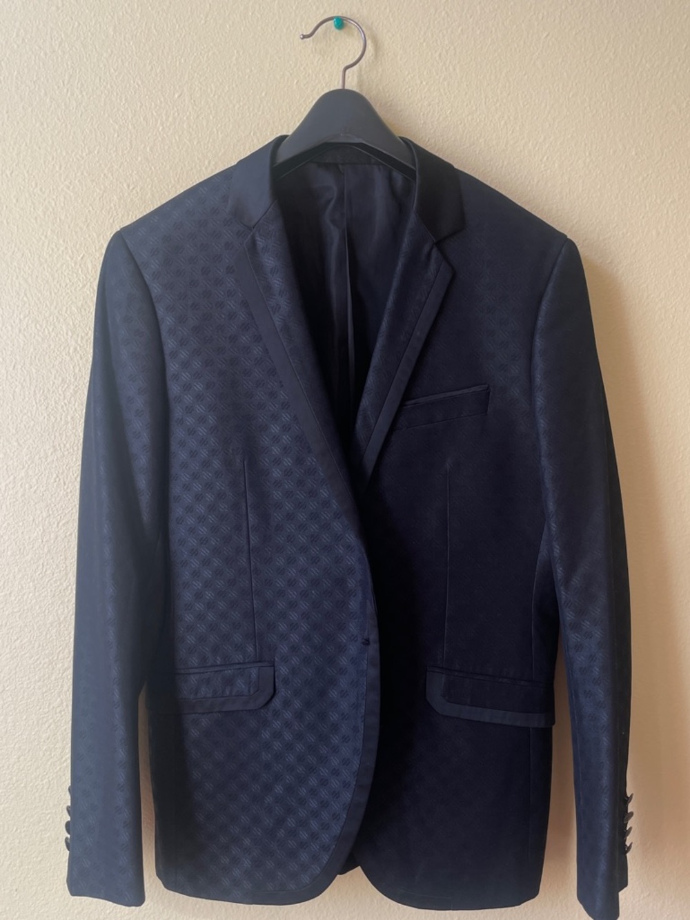 Men's Black Textured Blazer